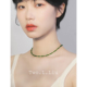 Two.L.Liu绿色项链女锁骨链叠戴小众设计感简约气质小众串珠饰品