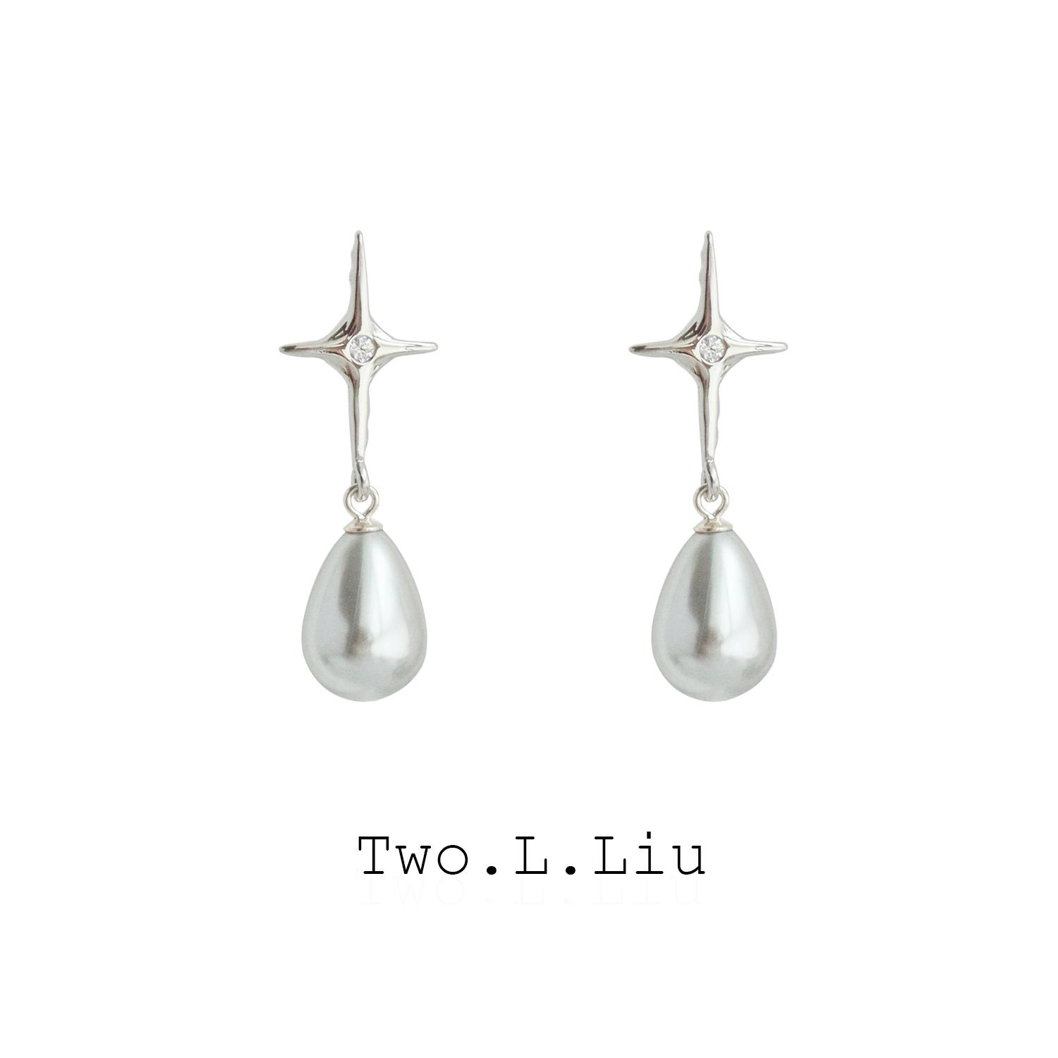 原创设计手工十字星星耳环