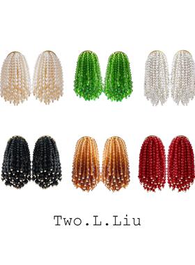 Two.L.Liu复古流苏耳环女925银针高级感重手工气质设计感耳夹耳饰