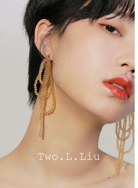 Two.L.Liu水晶流苏耳环女ins小众夸张个性耳饰设计感时尚2025新款