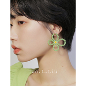 Two.L.Liu 花朵耳环女夏天仙女气质小清新原创设计复古耳饰耳夹
