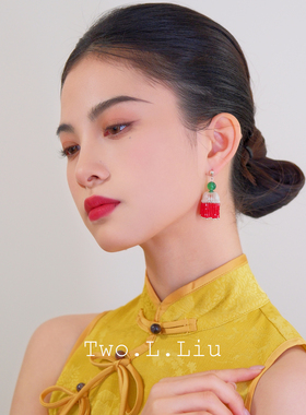 Two.L.Liu东方绮梦系列红色流苏耳饰新中式民族风气质耳环耳坠