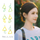 Two.L.Liu张予曦同款 耳环深情眼佩戴耳饰黄绿色三角形无耳洞耳夹