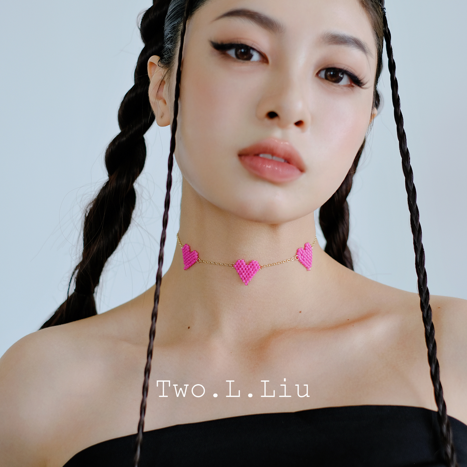 原创多巴胺粉色锁骨链项链