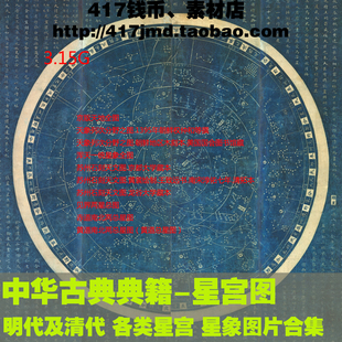 [中华古典典籍]明清时期 星象星座星宫 天文天象列次分野之图素材