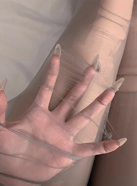女士丝袜可手撕一次性心蕾丝禁欲可撕灰色丝袜超薄任何孔连裤袜