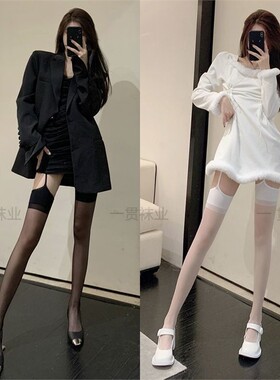蕾丝黑色丝袜大腿高筒过膝黑丝袜超薄夏季吊带丝袜纯欲超甜