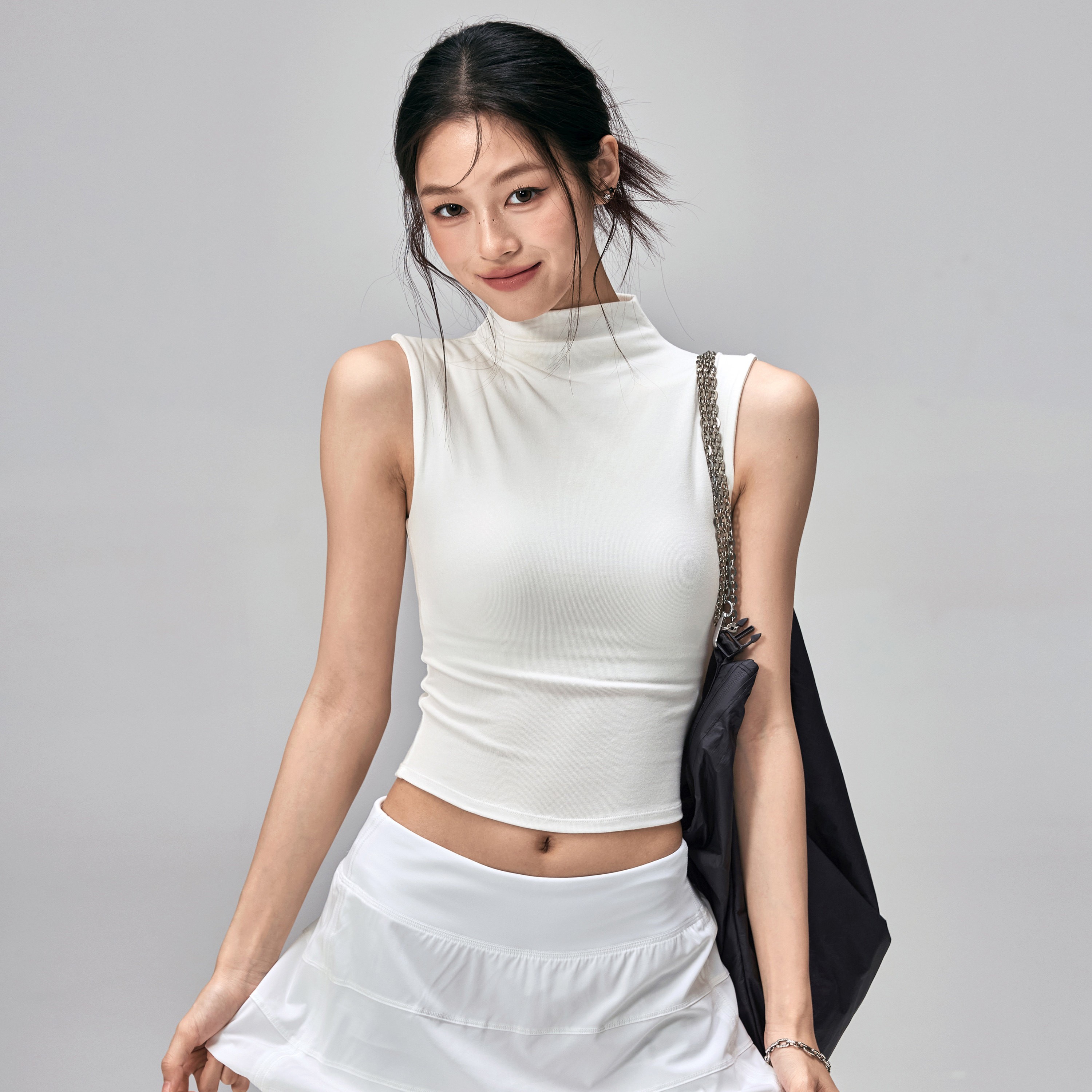 AiLOP瑜伽背心女带胸垫半高领图片