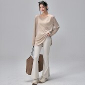 春秋 宽松显瘦运动上衣透气速干普拉提训练健身长袖 瑜伽服罩衫 新款