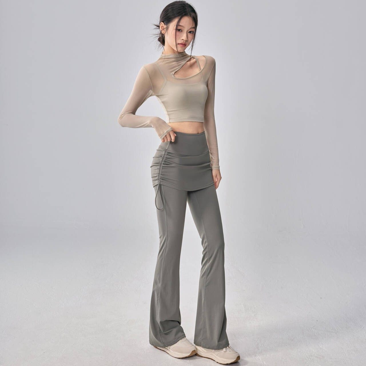 微喇瑜伽裤假两件套装高腰提臀健身裤显瘦普拉提训练屁帘运动长裤,运动服/休闲服装,健身裤,淘宝优惠券,粉丝福利购,淘宝优惠卷