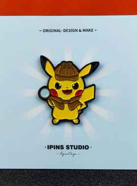 IPINS原创宠物小精灵皮卡丘胸针恶搞名侦探柯南徽章ins动漫二次元