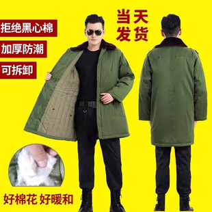 老式军棉大衣男短款冬季加厚保暖绿棉袄女士中长款棉服劳保防寒服