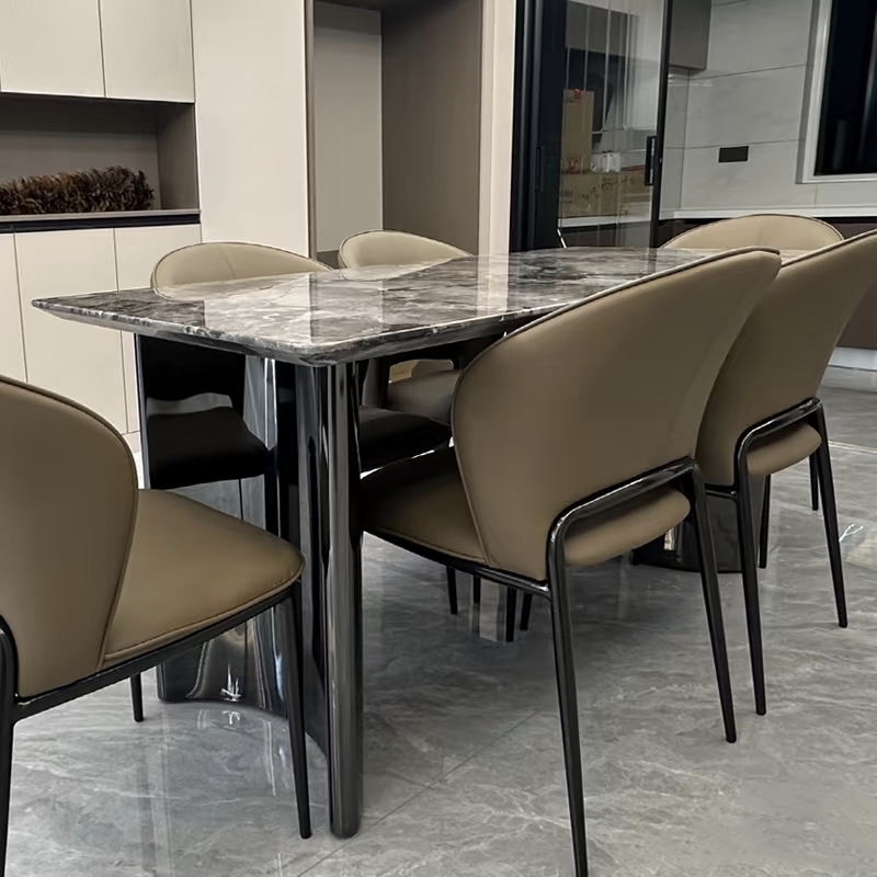 广东佛山高级感大理石餐桌椅组合