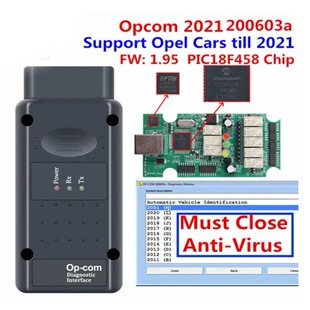 OP COM 2021 200603a OPEL FT232RQ PIC18F458 OPCOM V1.95