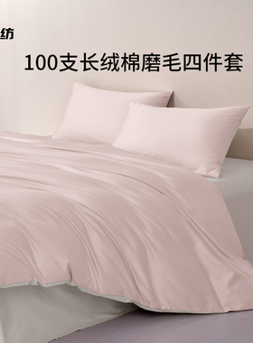 100支纯棉四件套新疆长绒棉全棉A类裸睡床笠床单新款磨毛套件