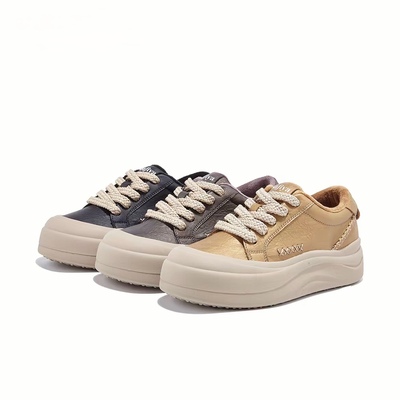 复古风平底小圆头加绒