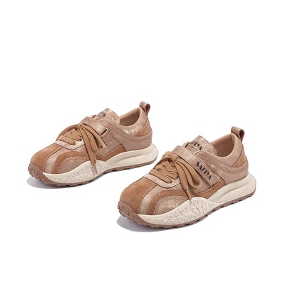 休闲风平底小圆头德训鞋