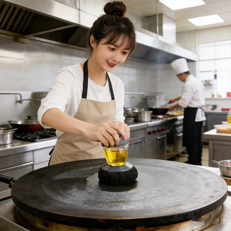 摆摊便携防生锈养锅油擦神器铁锅鏊子烤盘涂油商用耐高温刷油均匀