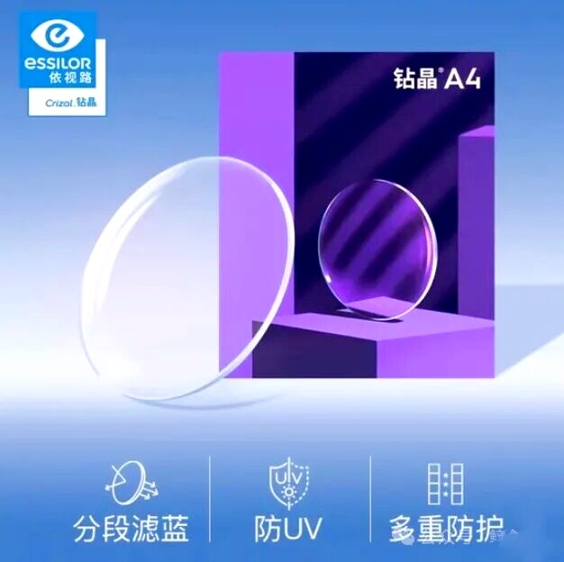 依视路镜片钻晶非球面远视老花正度数调货价/25度散光近视配眼镜