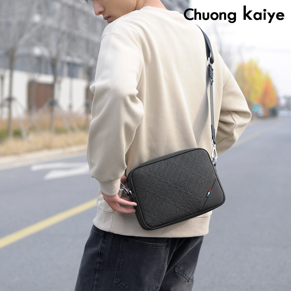 韩版青年男士包袋单肩包男包横款防水单肩斜挎休闲包抖音视频