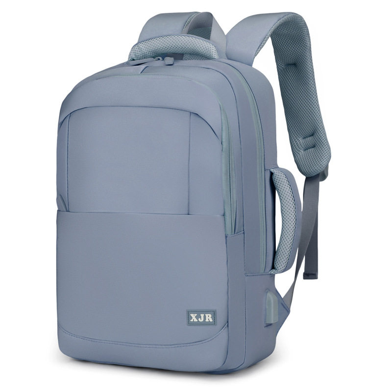 仅亏一天真皮新款纯色百搭中大学生书包男女双肩包简约大容量电脑