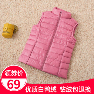 新款 坎肩背心内胆羽绒服外套潮 羽绒马甲女士立领休闲百搭轻薄短款