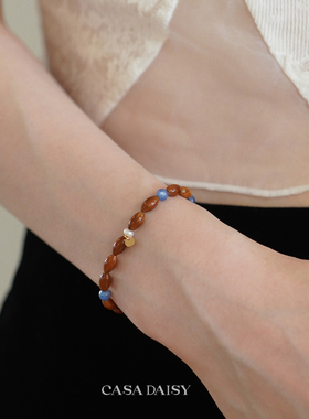 「海盐可露丽」原创天然蓝晶石库克手串女小众设计感手链手饰礼物