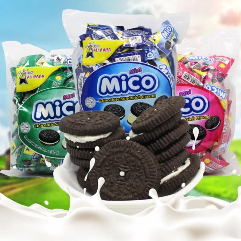 马来西亚mico mini376克×3包夹心小饼干网红迷你小黑饼,零食/坚果/特产,夹心饼干,淘宝优惠券,粉丝福利购,淘宝优惠卷