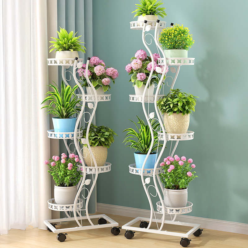 波浪形简约时尚花架子可移动架