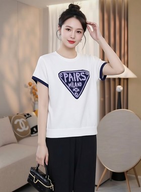 妈妈感显瘦飞飞袖高品质天丝上衣大码胖mm品牌针织衬衣女