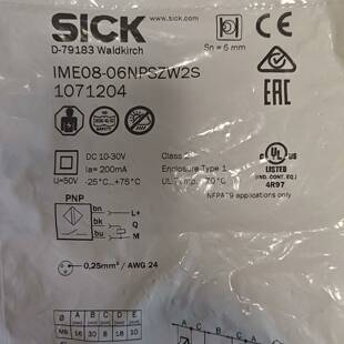 可维修西克接近开关IME08-06NPSZW2S 订货号10712议价