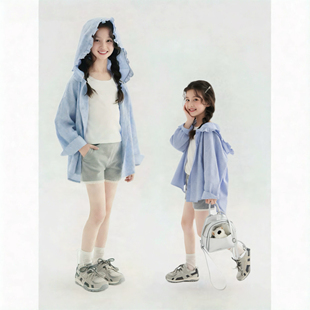 【现货】童装女童2026春秋季新款外套花边连帽格子防晒衬衫儿童潮