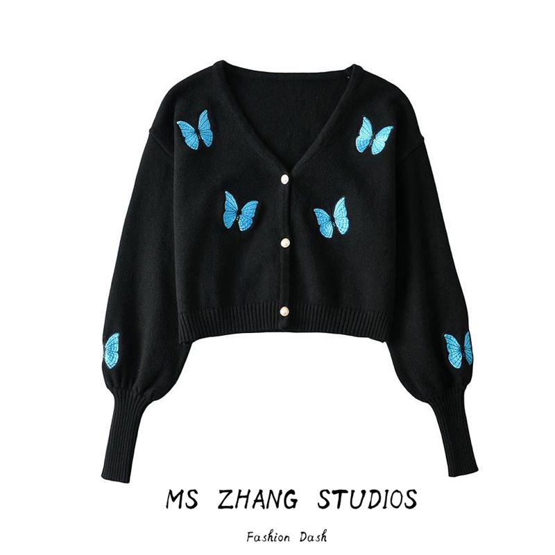 宽松针织衫毛衣外套女