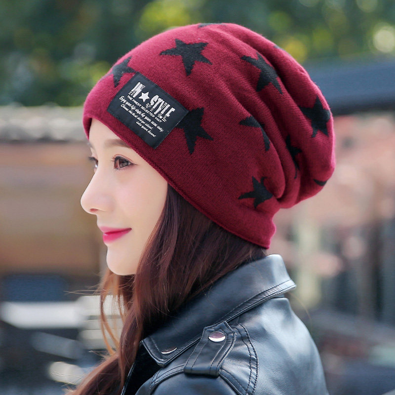加绒加厚针织帽护耳女秋冬毛线帽