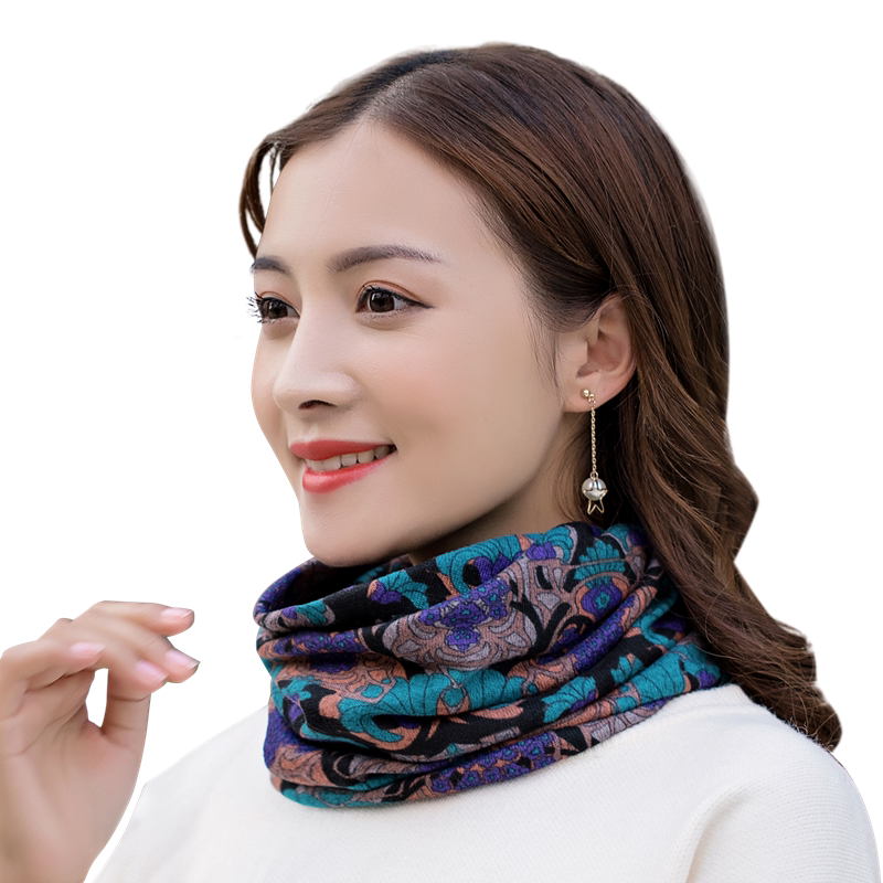 户外田园碎花冬季护颈椎小围脖