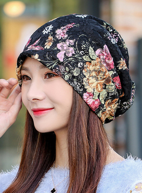 春夏女式花朵护耳帽子