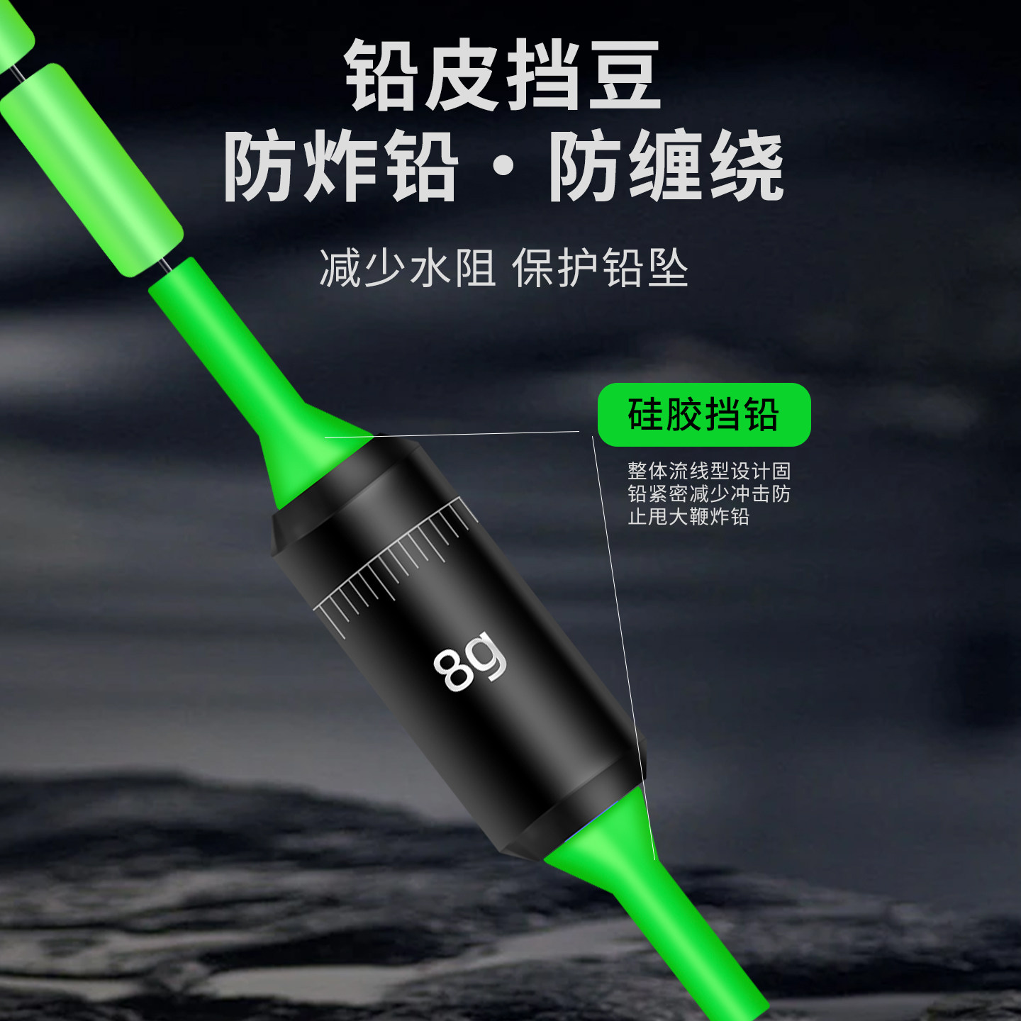 铅皮座挡豆防炸铅太空豆硅胶特级防缠防撞铅坠挡豆大物主线组配件图片
