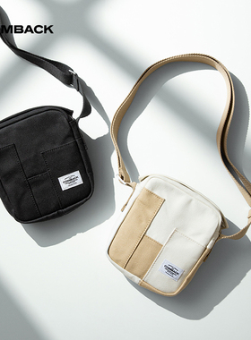 COMBACK新款斜挎包男简约山系帆布单肩小挎包百搭运动休闲小方包