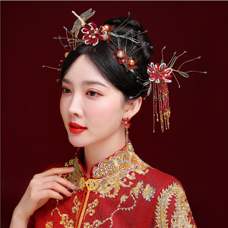 结婚古装凤冠显脸小秀禾服头饰图片