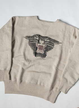 瑕疵B品 CCC黑豹连队  加厚重磅套头毛圈卫衣  纯棉复古双V贴片