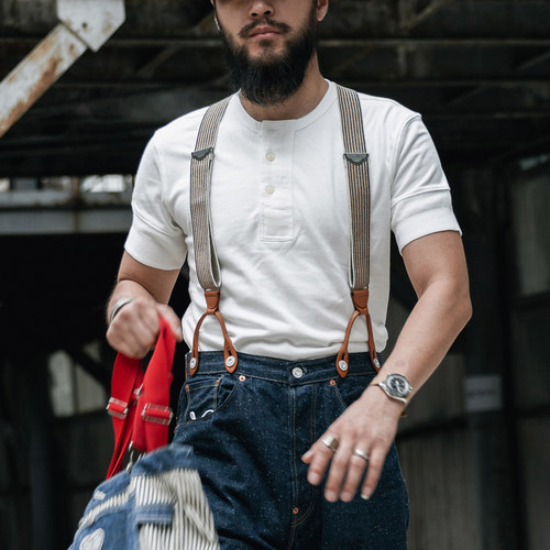 亨利领短袖复古打底衫螺纹袖口