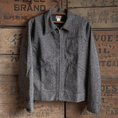 恶犬BRONSON赤耳胡椒盐哥萨特短身夹克COSSACK复古麻灰色牛仔外套