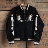 NON STOCK阿拉斯加50s刺绣双面着用绗缝夹克ALASKA横须贺丝绒外套