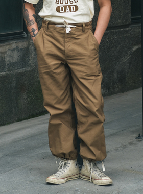 恶犬BRONSON 试验版水兵防护裤USN高腰宽松直筒抽绳休闲工装长裤