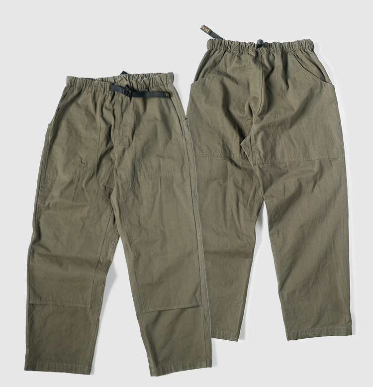 长攀岩帆布裤面料抽纱