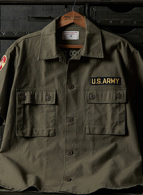 NON STOCK越战MAVC顾问团OG-107短袖衬衫ARVN空降一师刺绣绿衬衣