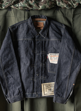 恶犬BRONSON S806XX大战爆竹节原色赤耳丹宁13oz单口袋牛仔衣夹克