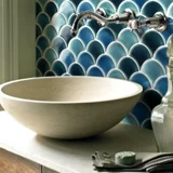 Сельская ветряная керамика ICE Crash Fisy Scales Тибетская книга кухонная стена кирпич вентилятор мозаика мозаика фоновая плитка