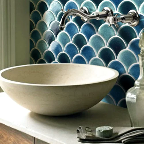 Сельская ветряная керамика ICE Crash Fisy Scales Тибетская книга кухонная стена кирпич вентилятор мозаика мозаика фоновая плитка