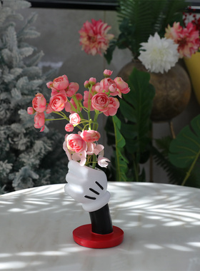 米奇握拳摆件米奇手花瓶树脂花插